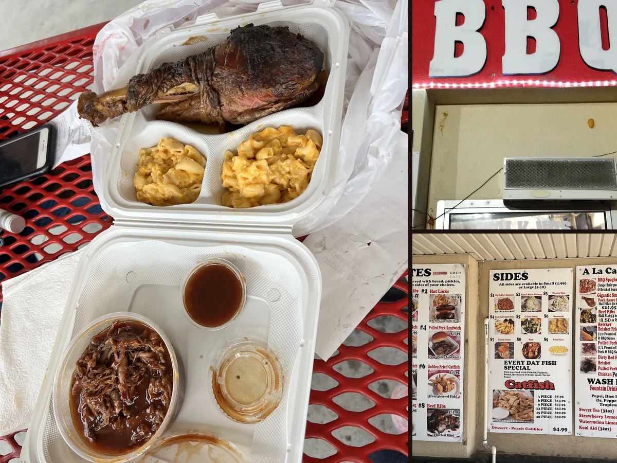 Barbecue dishes arranged for pickup or dine-in.